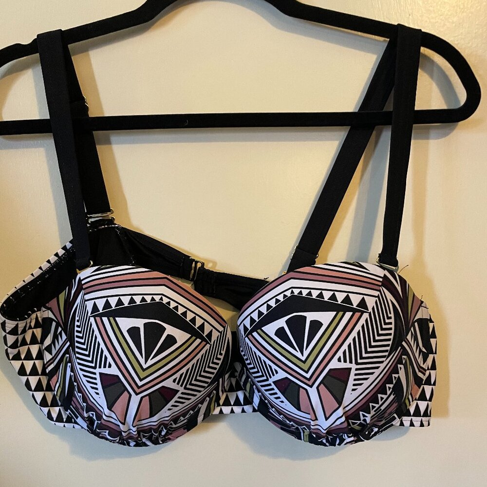 Swimsuits For All Geometric Bikini - Black and Pink